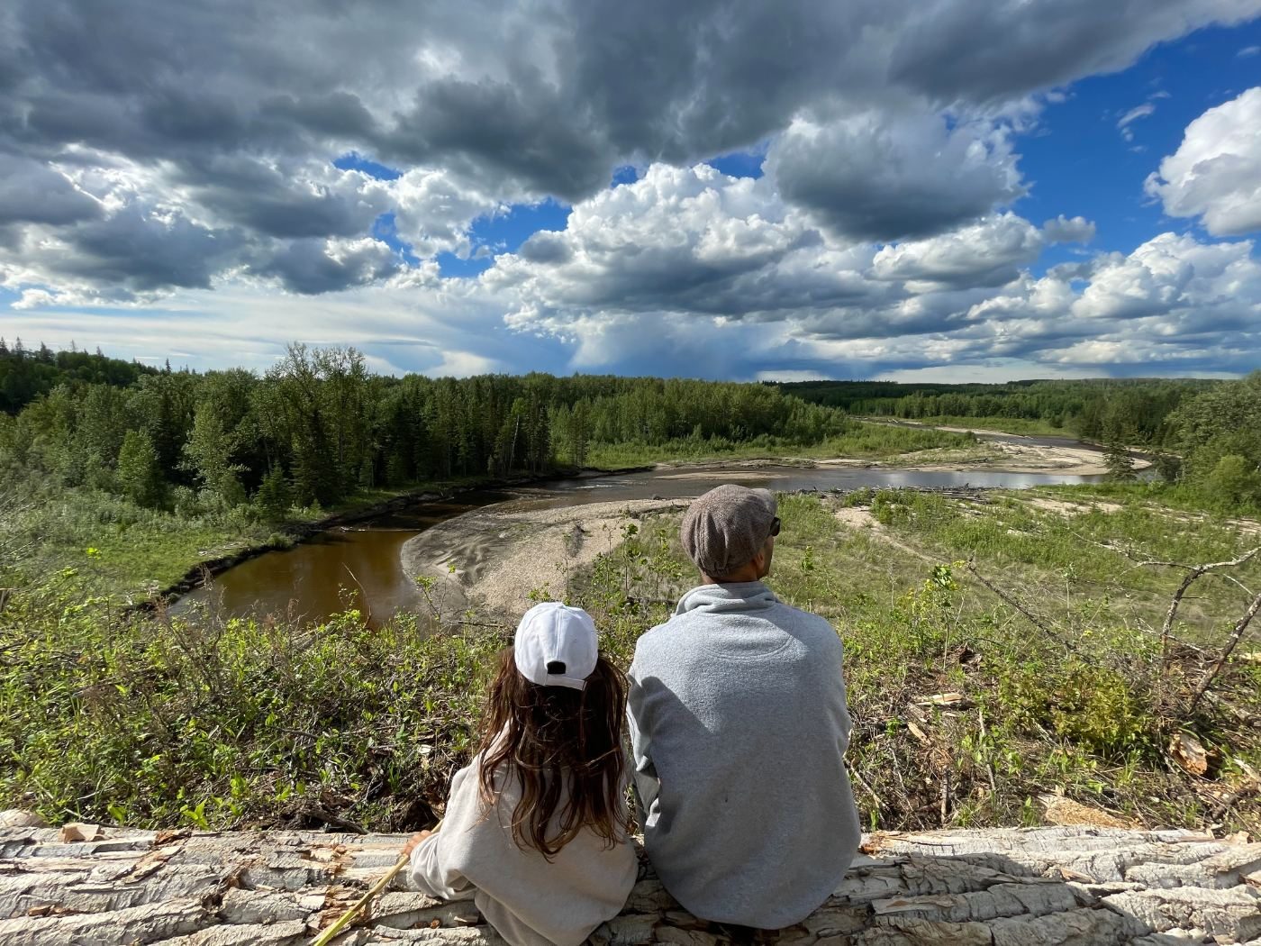 Sitting above the river valley, taking in the view
